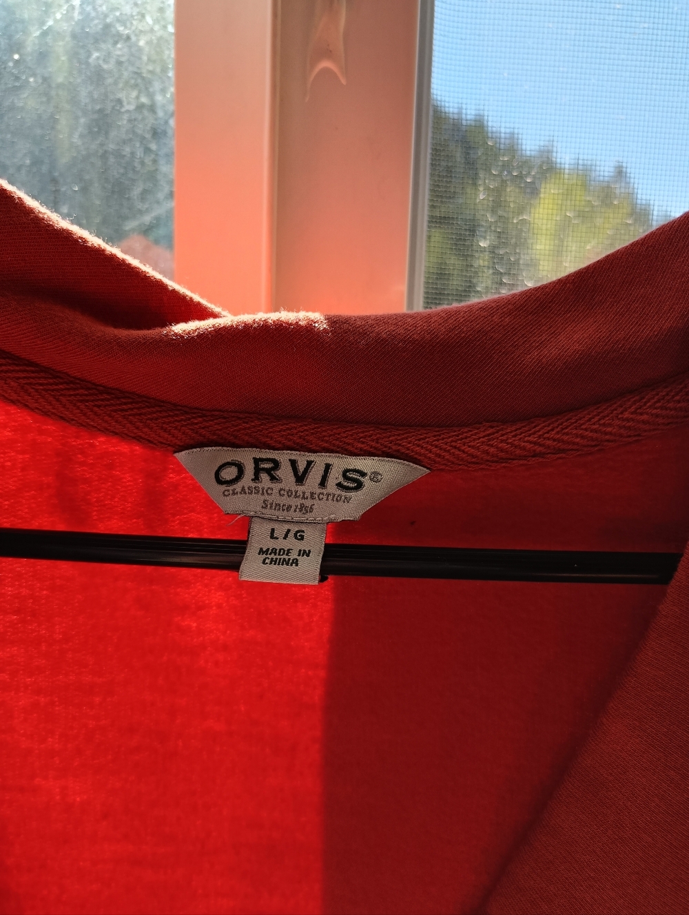 Orvis Women's Orange V-Neck Hooded Pullover Butter Soft - Picture 2 of 3